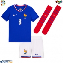 Otroški Nogometni dresi Francija Aurelien Tchouameni #8 Domači EP 2024 Kratek Rokav (+ Kratke hlače)